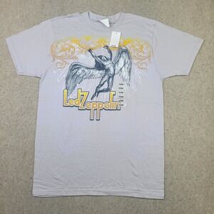 Led Zeppelin Bay Island Sportswear T Shirt Size L Gray Short‎ Sleeve NEW